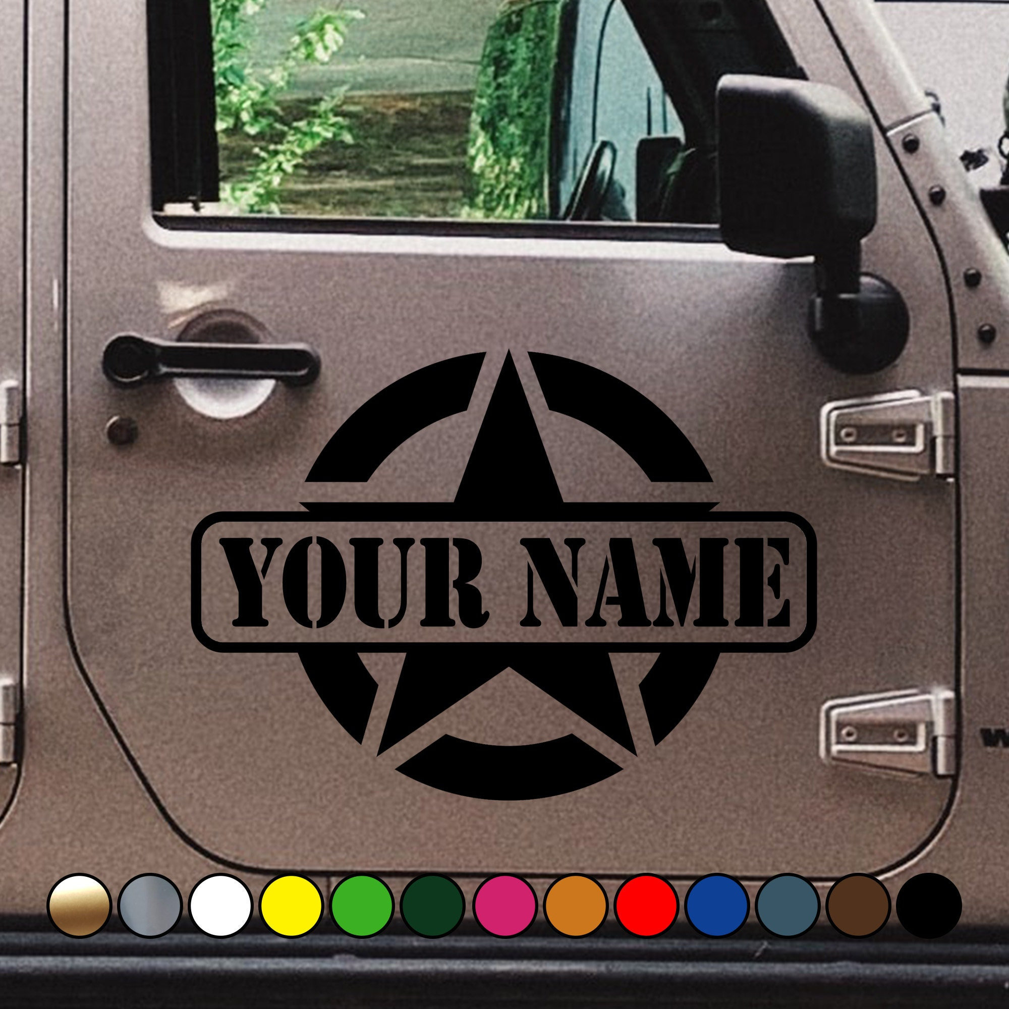 US Army Stern Aufkleber für Jeep Auto Bus Offroad Wahl: Farbe Größe bis  45cm