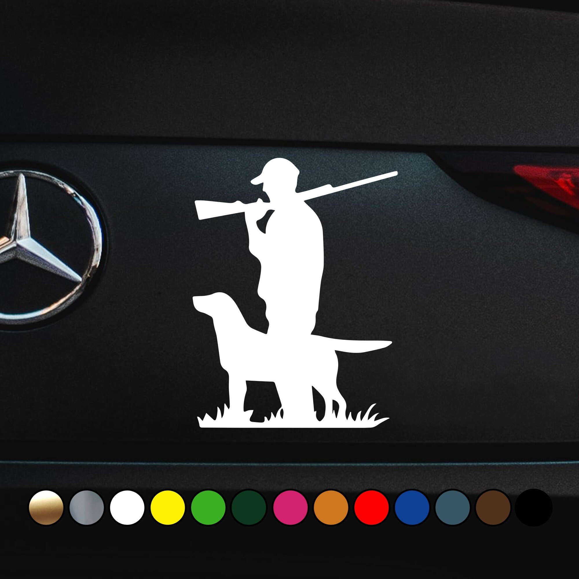 Adesivi Auto E Moto Cacciatore Con Cane Nero – Multicolore, Posizione Universale, Marca Akacha - Foto 5