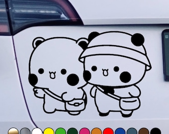Bubu Dudu going for a walk Sticker - Cute Couple Walk Cute Love - Couple Goals - Vinyl Decal Sticker - Multiple sizes and colors available!