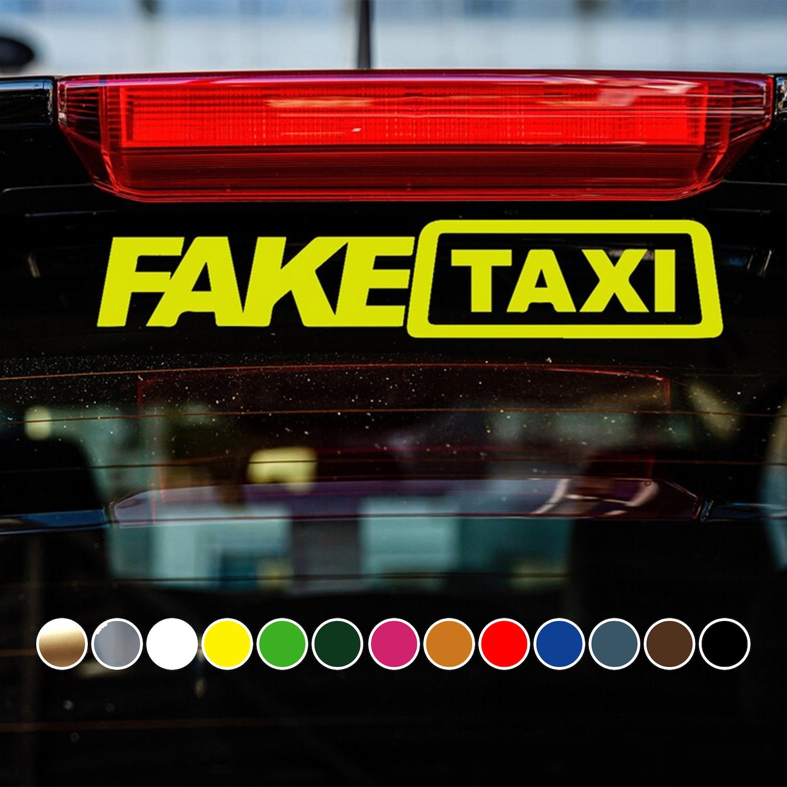 Funny Car Stickers FAKE TAXI Laptop Vinyl Decal Window - Vinyl Decal ...