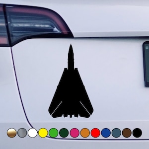 Military F-14 Tomcat fighter jet top view with folded wings - Perfect Cut Color Vinyl Decal Sticker - Multiple sizes and colors available!
