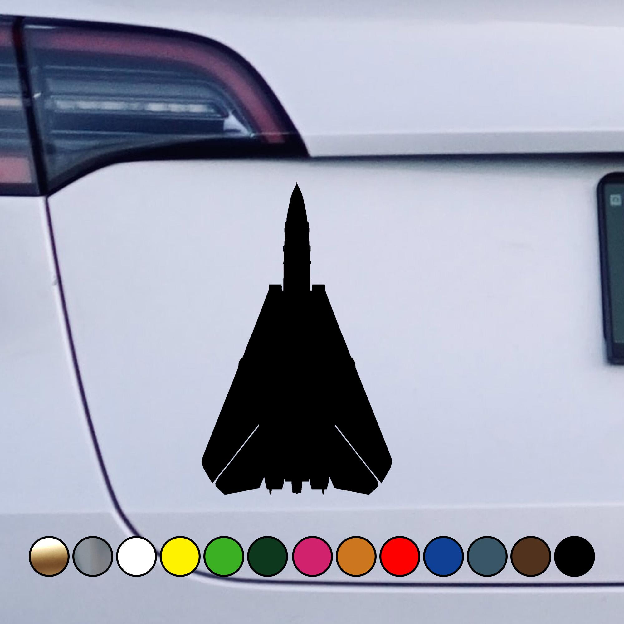 Military F-14 Tomcat fighter jet top view with folded wings - Perfect Cut Color Vinyl Decal Sticker - Multiple sizes and colors available!