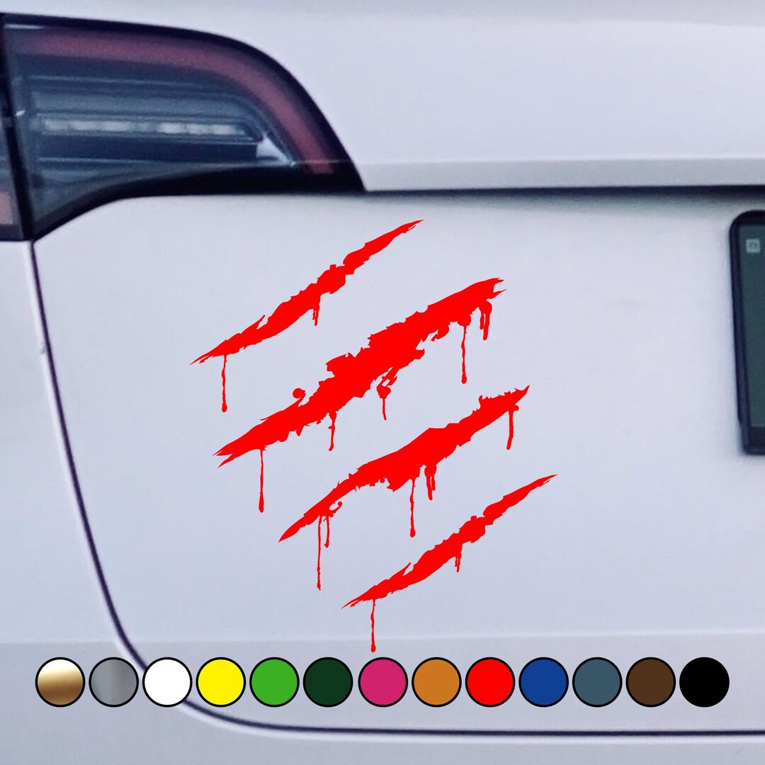 Bloody Claw Marks Sticker - Scary - Funny - Trick or Treat - Claws ...