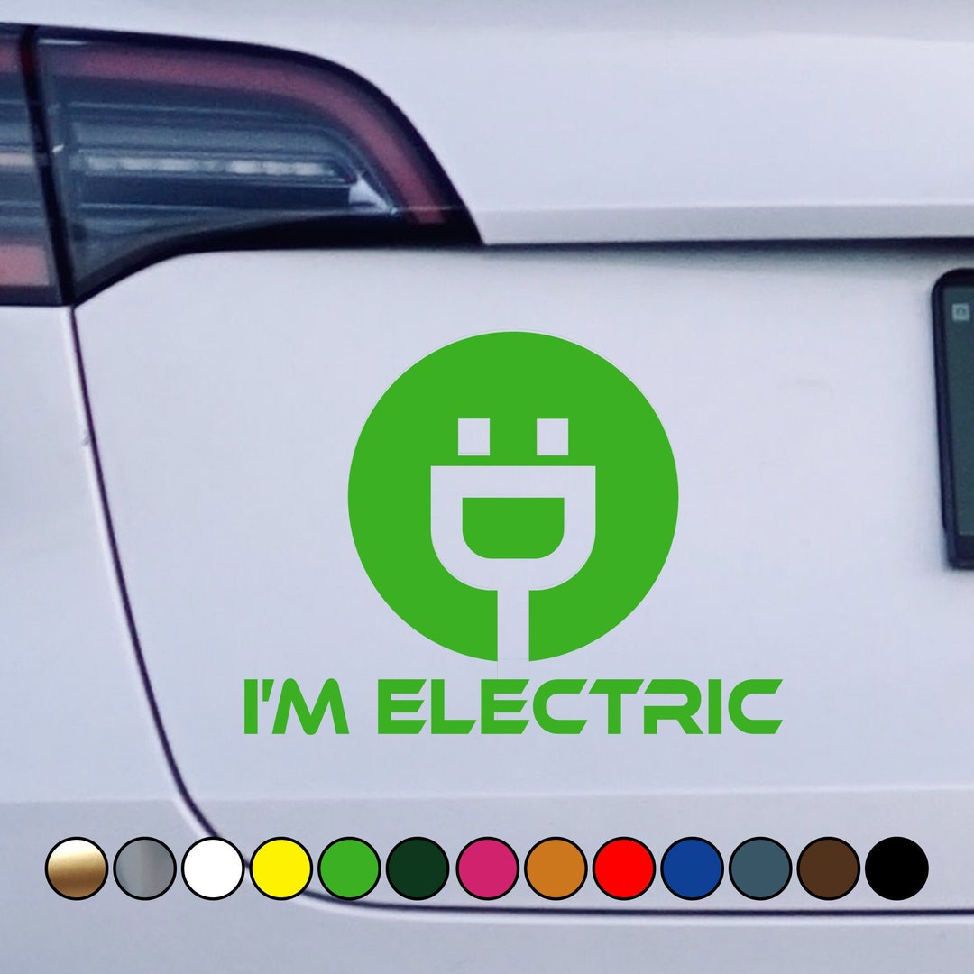 ECO I'M Electric Green Energy Zero Emission Logo Sticker - Perfect Cut ...