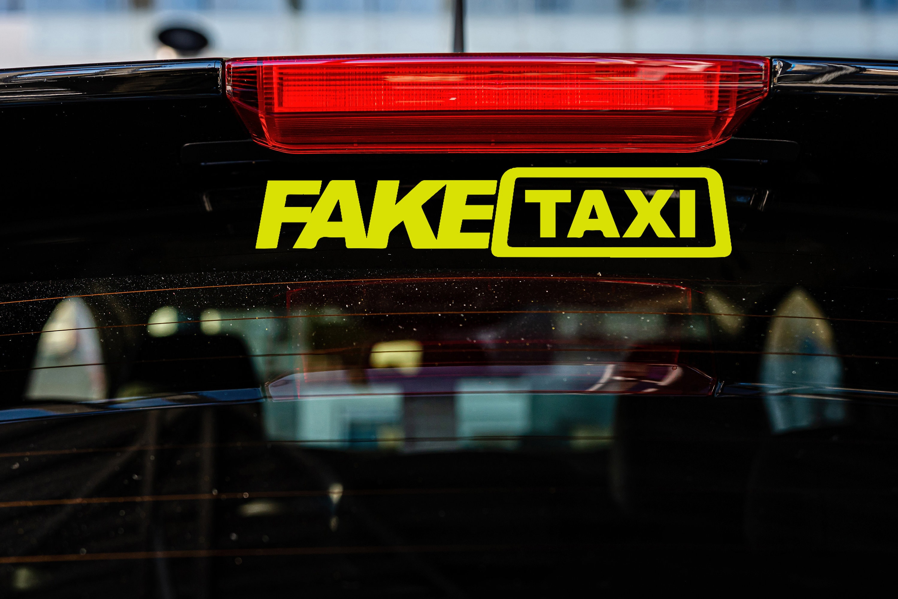 Funny Car Stickers FAKE TAXI Laptop Vinyl Decal Window - Vinyl Decal ...