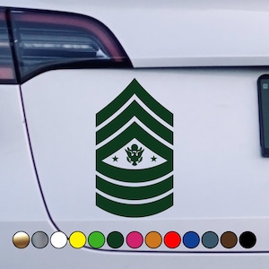 Military US ARMY Rank - Sergeant Major of the Army - Perfect Cut Color Decal Vinyl Decal Sticker - Multiple sizes and colors available!