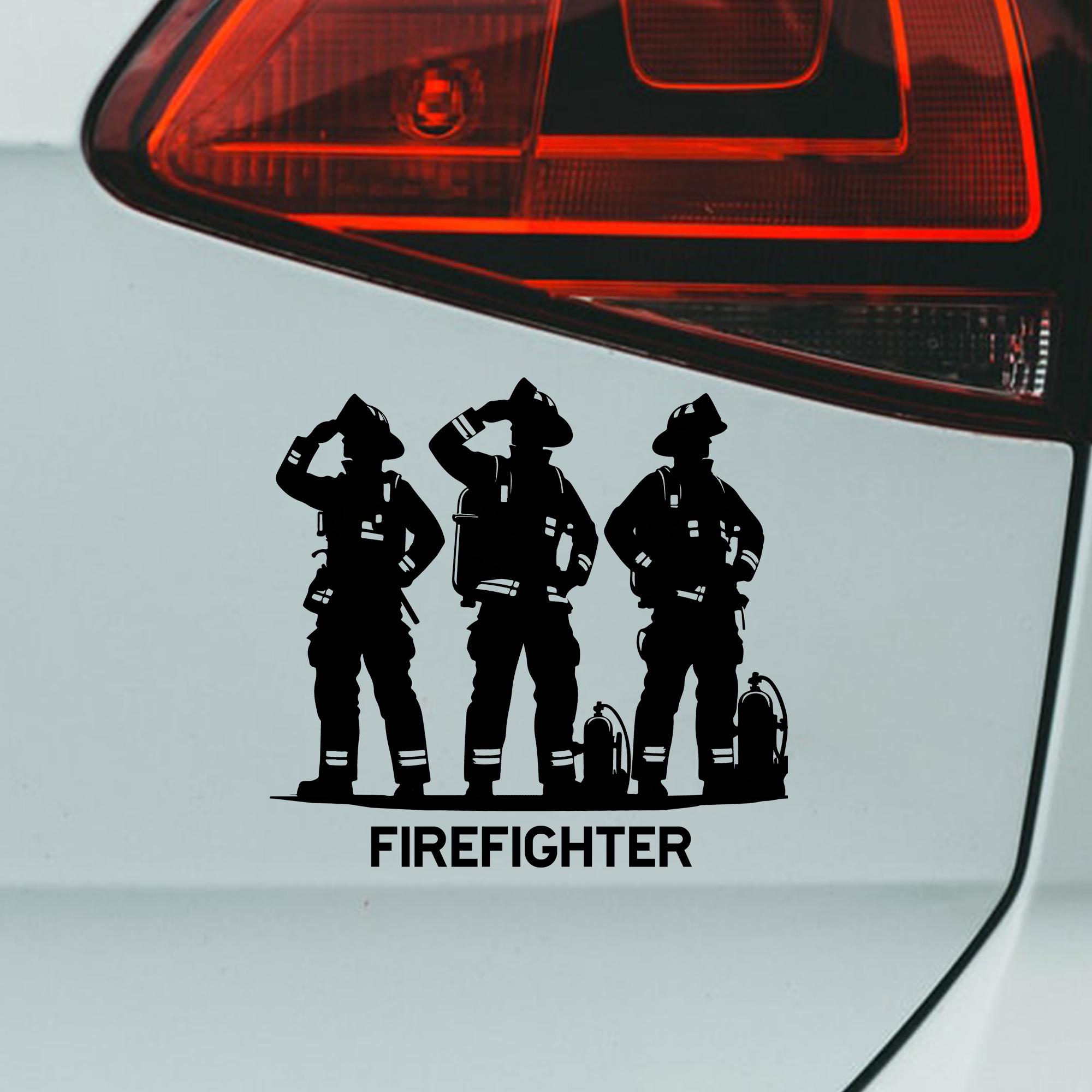 Firefighter Ric Sticker Firefighters Sticker With Personalized Text - Flames - Fire - Perfect ...