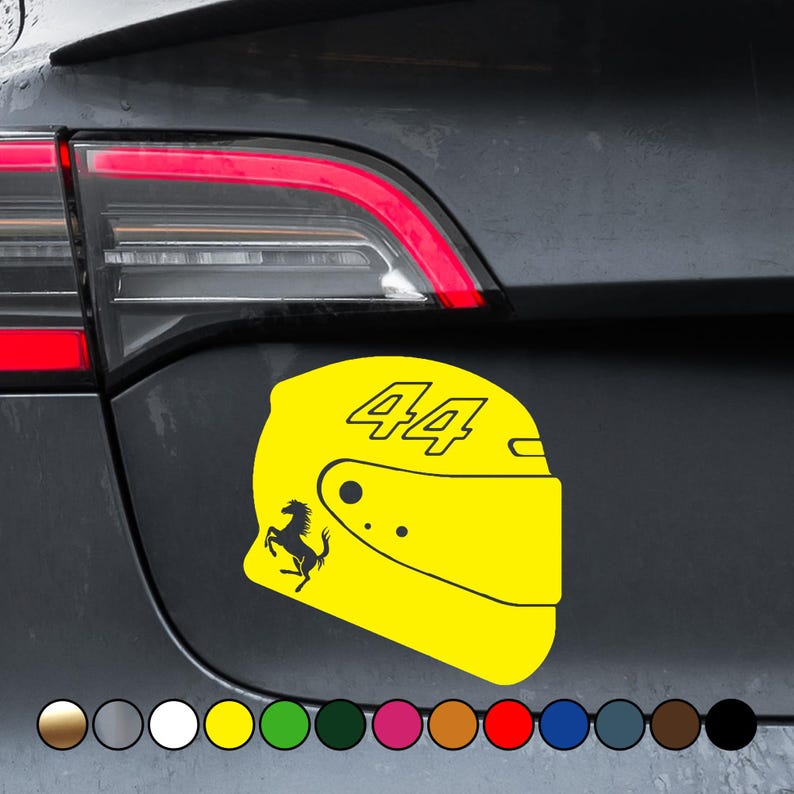 44 Sticker Racing Number Racing Driver Lewis - Helmet Horse and Number 44 Fan Version - World ...