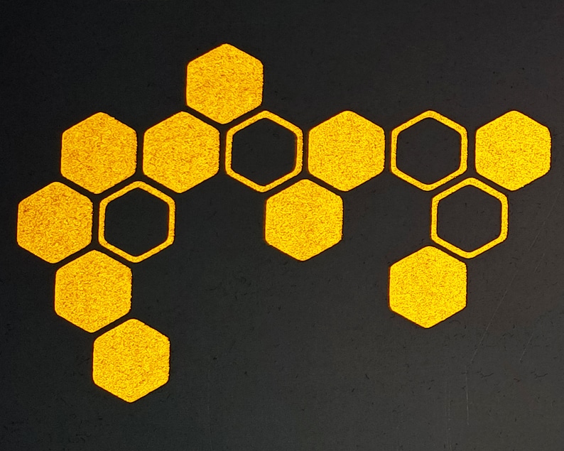 Reflective Sticker Honeycomb Hexes Set 10 Full Hexes and 4 Shapes ...