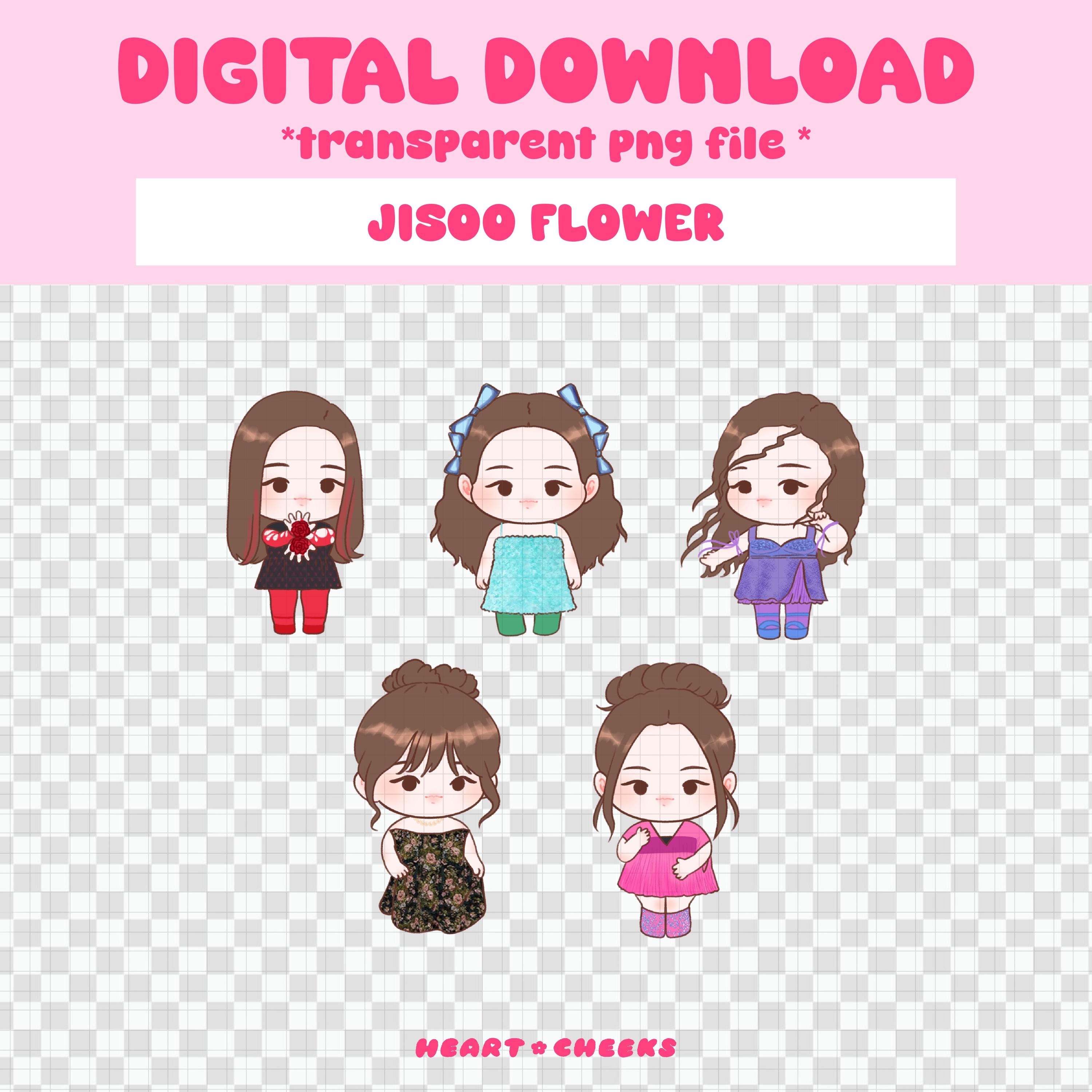 Blackpink Jisoo Flower Digital Sticker: Kpop Idol Group Printable