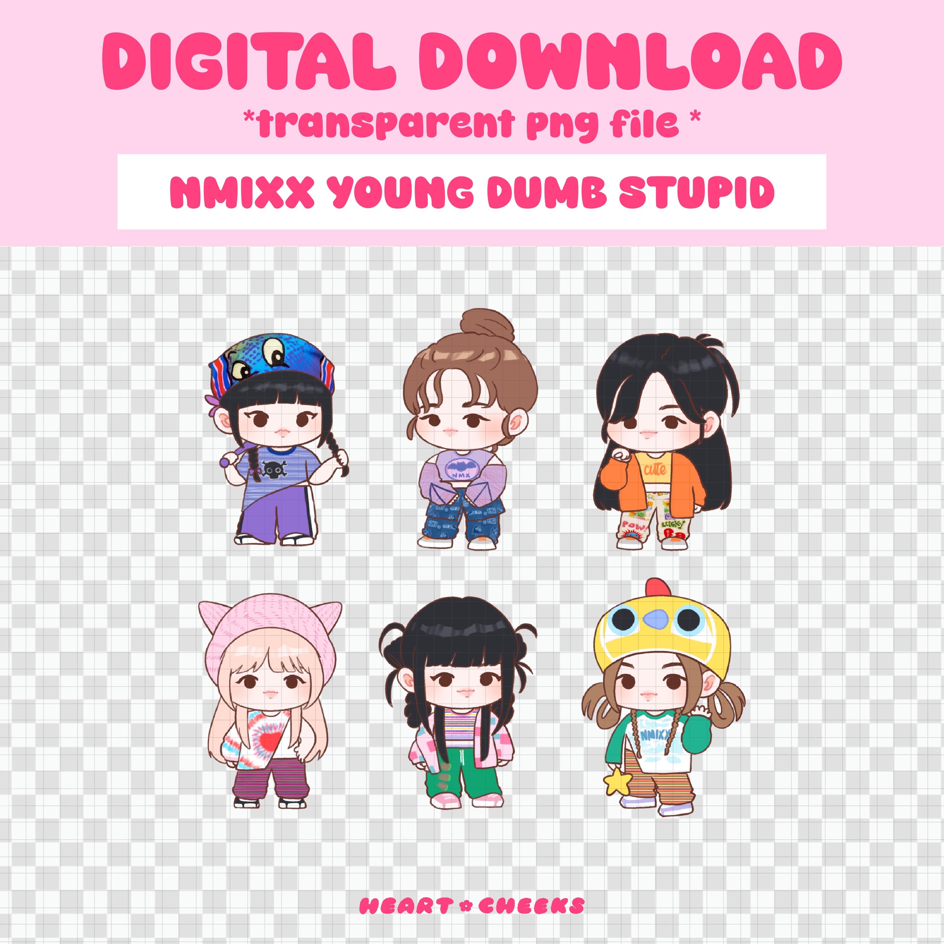 Nmixx Young Dumb Stupid Digital Sticker: Kpop Idol Group Printable