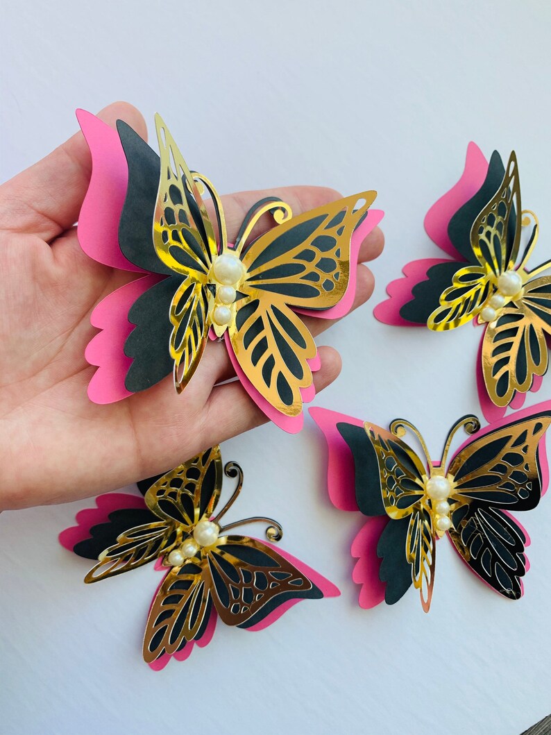 6 3D Butterfly 6 Paper Butterflies Butterfly 3d Etsy
