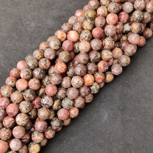 Matte Leopard Skin Jasper Beads: Natural Gemstone Round Loose Beads (6MM 8MM 10MM)