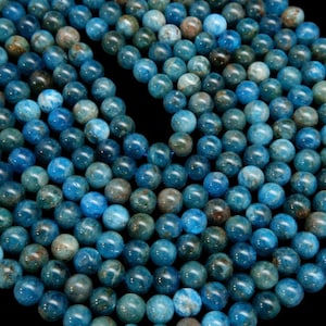 15 inch Genuine Blue Apatite Smooth Round Beads, Blue Apatite Gemstone Beads, Blue Apatite Gemstone Beads, Apatite Beads,