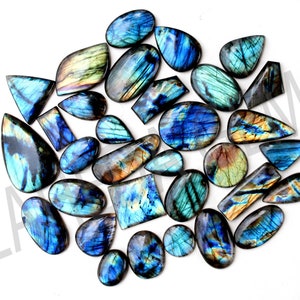Lote de cabujones de labradorita, piedra preciosa de fuego múltiple, lote de formas mixtas al por mayor, lote de piedras preciosas de labradorita, piedras preciosas de cabujones sueltos.