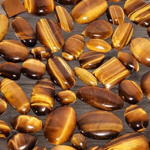 Goldener Tigerauge Cabochon, handpolierter natürlicher Cabochon, Mix Lot, Heilung Cabochon, loser Edelstein, Großhandel Edelstein Lot.