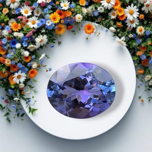 Oval Tanzanite Gemstone: A+ Eye Clean Quality, Loose Stone