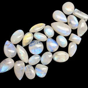 Multi Fire Rainbow Moonstone Lot, 100% Natural Rainbow Moonstone, Mix Shape Cabochon, Loose Gemstone For Making Jewelry