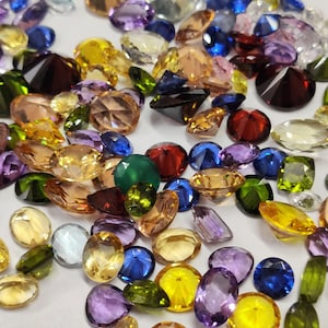 Faceted Gemstone Mix: Zircon & Semi-Precious Stones (8-20 MM)