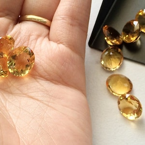 Calibrated Oval Citrine Gemstone Lot: Faceted Jewelry Making Stone