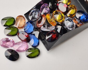 Ovale edelsteen zirkoon: veelkleurig, hoge snijkwaliteit (10 x 14 mm)