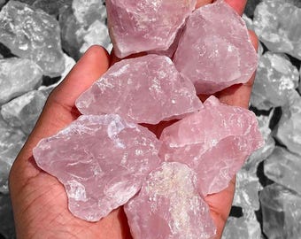 Natural Rose Quartz Rough Gemstone, Healing Crystals, Specimen Minerals