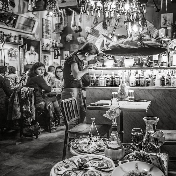 Italian Restaurant in Rome Photographic Print