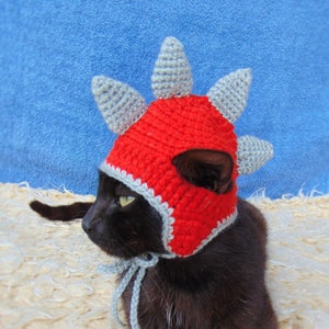 Dinosaur Hat for Cat, Dinosaur Pet Costume, Halloween Kitten Outfit, Cat Accessories, Gift for Cat Lover, Cat Harness, Black Cat Lover