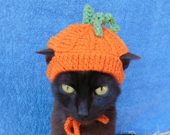 Pumpkin hat for cat, Halloween pet costume, Fall kitten outfit, Halloween pumpkin hats for cat, Gift for cat lover