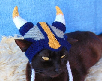 Viking hat for cat, Viking cat helmet, Halloween pet costume, Cat Accessories, Kitten outfit, Gift for cat lover