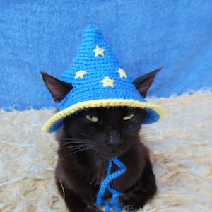 Wizard Hat for Cat, Wizard Pet Costume, Halloween Kitten Outfit, Cat ...