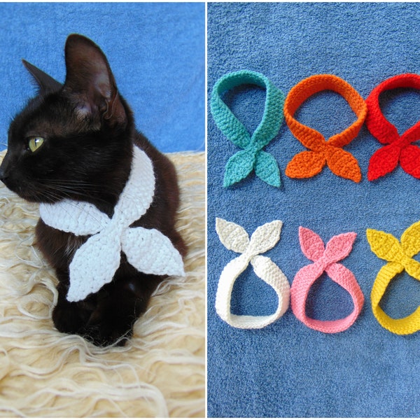 Écharpe pour chat, Écharpe de chat, Accessoires pour chaton, Écharpe féline au crochet, Cadeau pour amoureux des chats