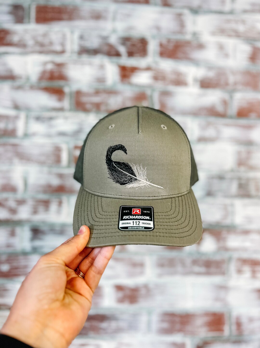 Duck Hunting Hat With Malard Curl Feather Embroidery Etsy