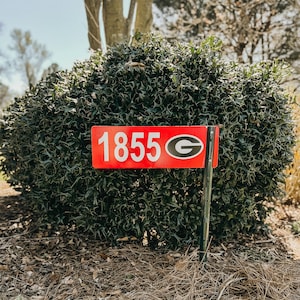 Georgia Metal Address Marker Sign Reflective Vinyl House Number Plaque Outdoor Display Address Mailbox Address Sign Red White Black Address