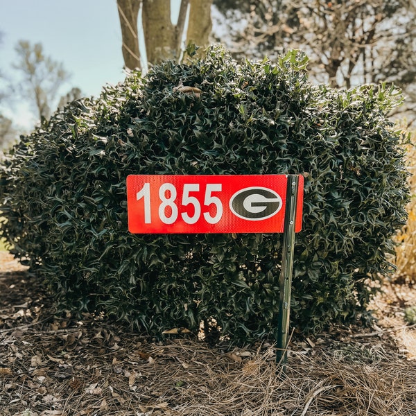 Georgia Metal Address Marker Sign Reflective Vinyl House Number Plaque Outdoor Display Address Mailbox Address Sign Red White Black Address