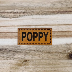 Poppy Leather Patch Genuine Real Leather Patch Laser Etched Patch With Stitch Holes Customization Available