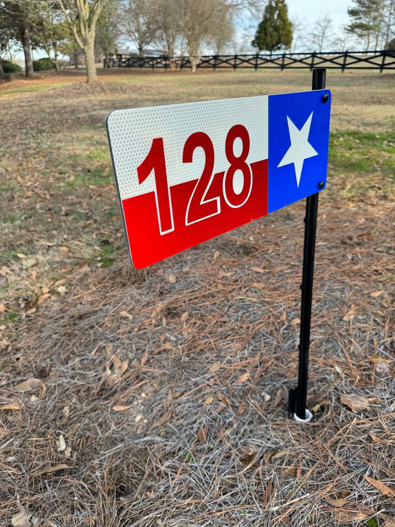 Texas Flag House Address Number Metal Outdoor Decor Personalized House