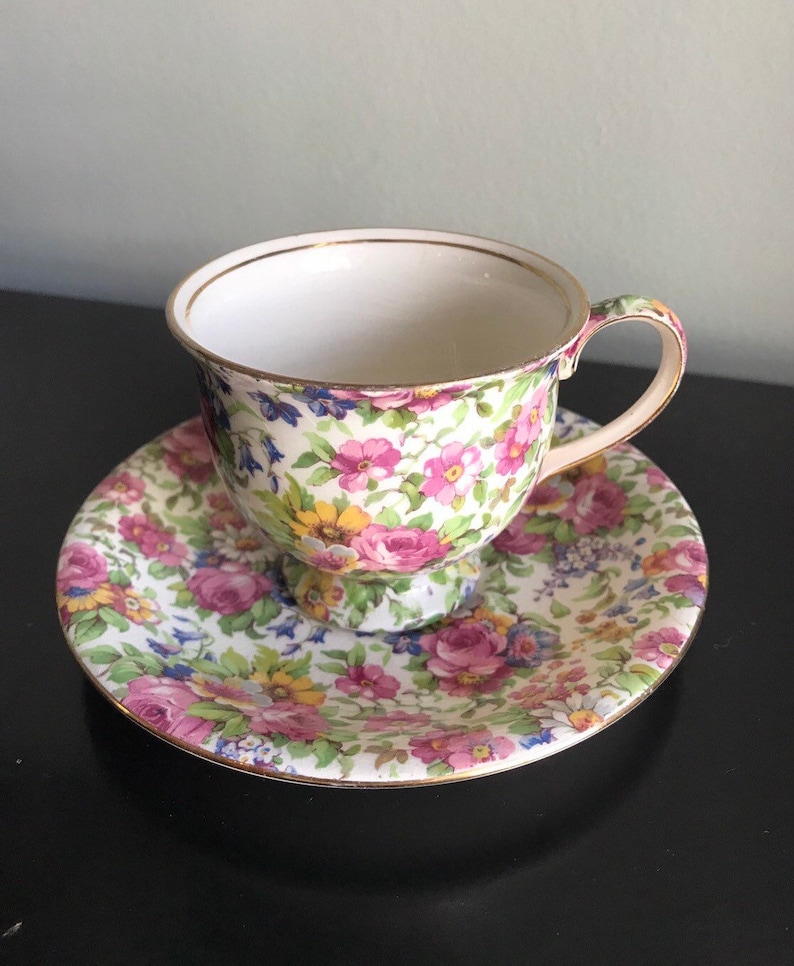 Vintage Royal Winton Grimwades Chintz Ware summertime Cup and Saucer Etsy