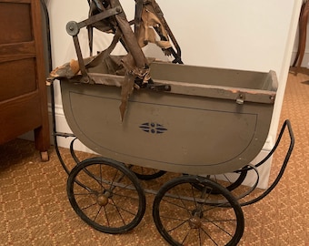 Vintage Wood Doll Carriage