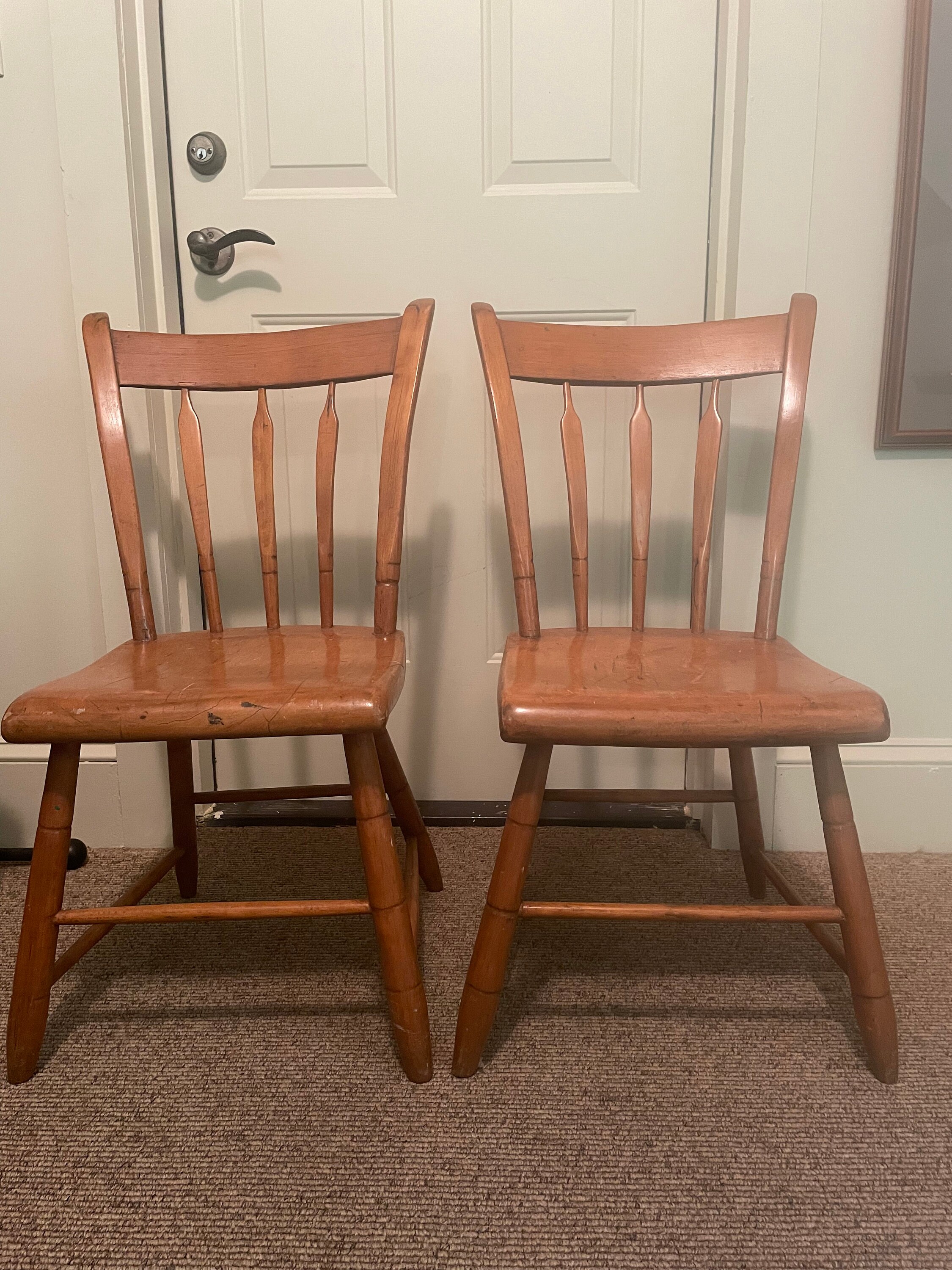 Set of Two 19th Century Farmhouse Chairs - Etsy