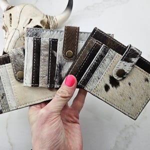 Cartera de piel de vaca estilo occidental, regalo de Navidad, cartera de piel de vaca, tarjetero, cartera para tarjetas, cartera de cuero para tarjetas, regalos para profesores