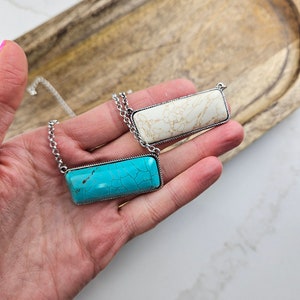 Faux Stone Western Bar Necklace, Western Boutique, Western Simple Necklace, Everyday Jewelry, Western Necklace, Bar Necklace, Stone Necklace