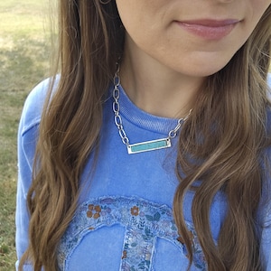 Faux Turquoise Western Bar Necklace: Everyday Jewelry