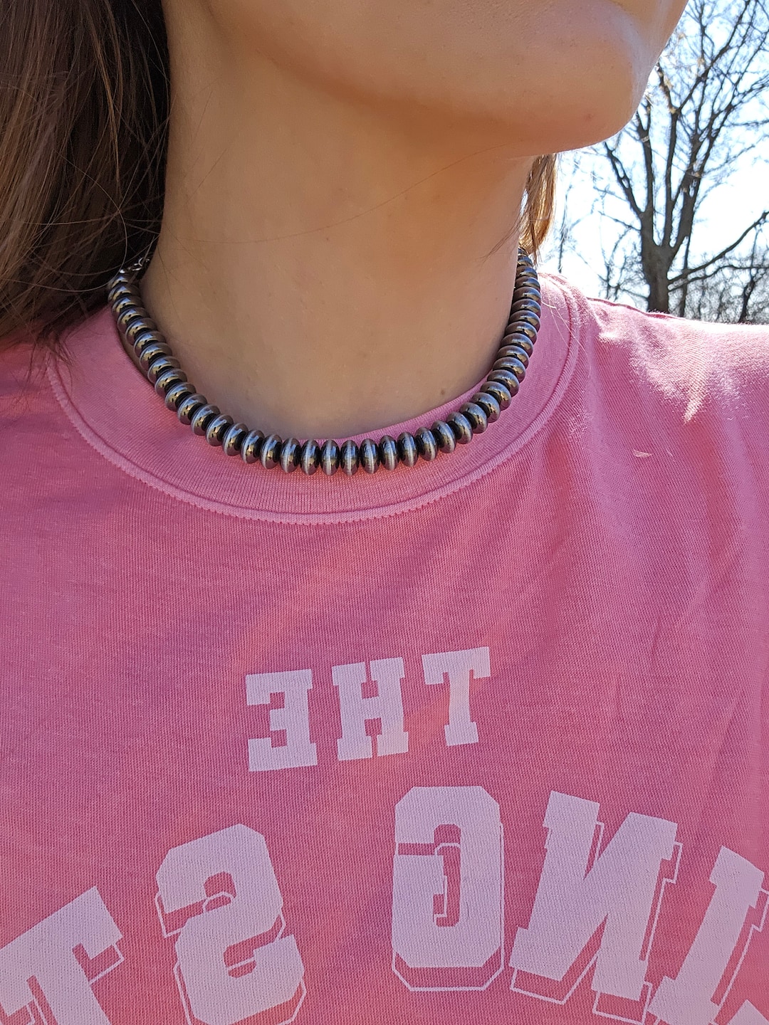 Faux Navajo Pearl Choker Necklace, Western Boutique, Western Pearl