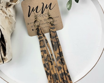 Leopard Fringe Earrings, Western Earrings, Fringe, Fringe Earrings, Western Boutique, Boutique, Boutique Earrings, NFR, Cowgirl Earrings
