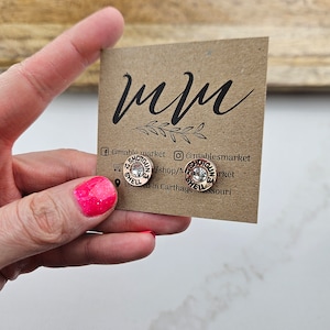 Rose Gold Shotgun Shell Stud Earrings, Western Bling