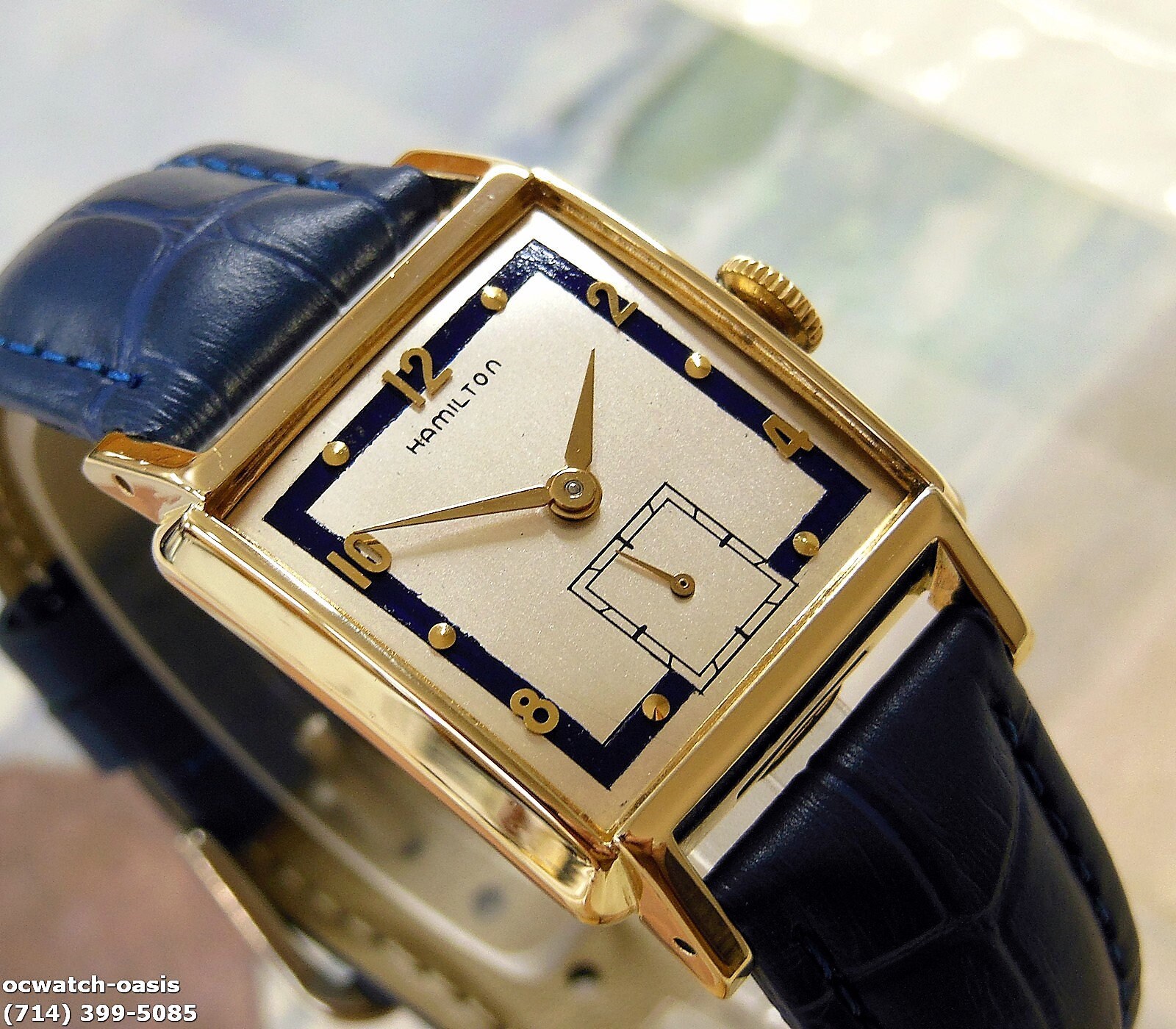 Montre Hamilton Gary Art Déco – Mécanique Manuelle, Cadran Beige, Occasion Rare