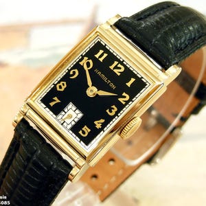 1949 Vintage HAMILTON Eaton, Stunning BLACK Dial, Serviced & Warranty