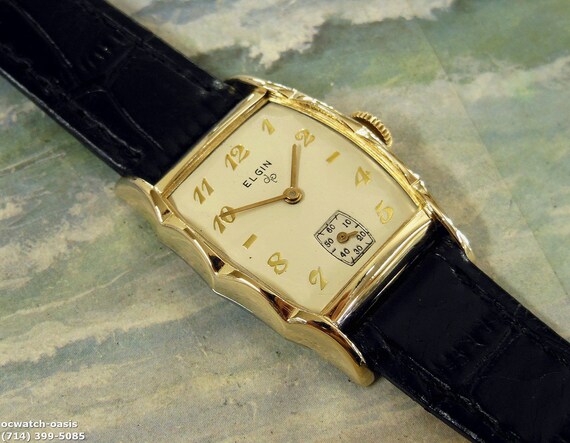 1951 Vintage Elgin , Wave Case, Stunning Silver D… - image 3