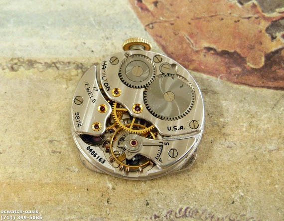 1948 Vintage HAMILTON MARTIN, Stunning RED Dial, Serv… - Gem